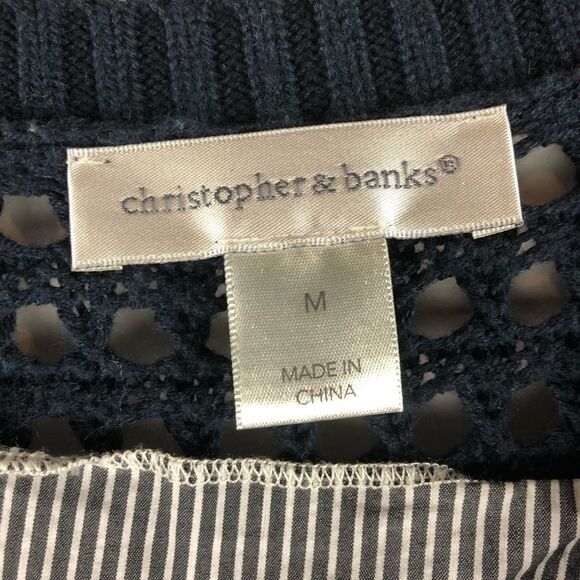 Christopher & Banks Blue Sweater Shirt size Medium - Picture 3 of 5